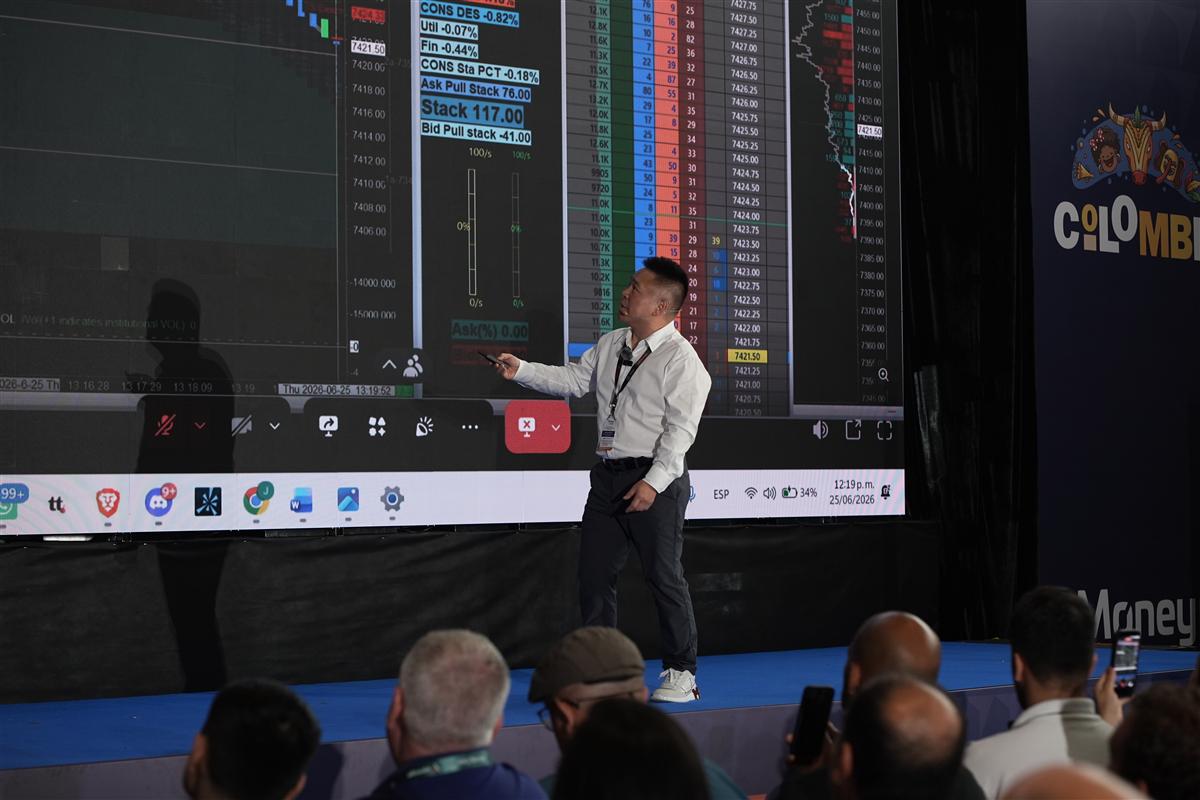 Presentación de trading en pantalla